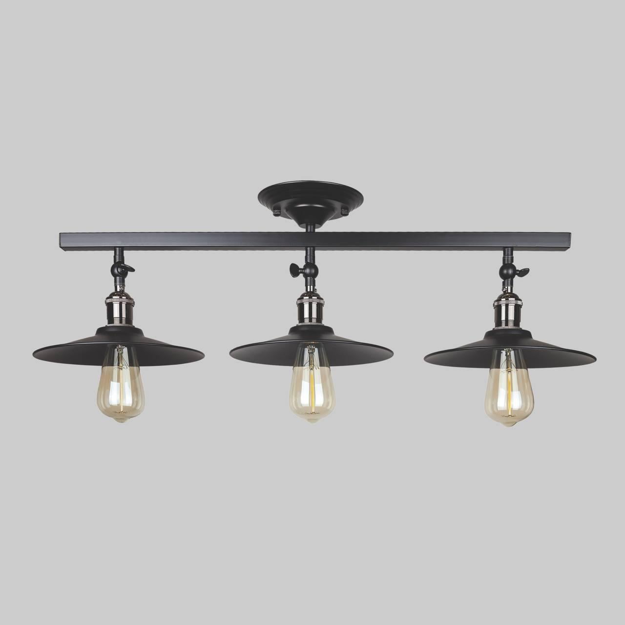 Люстра потолочная с патронами и 2-плафонами Черный (52-X837F-3 BK)
