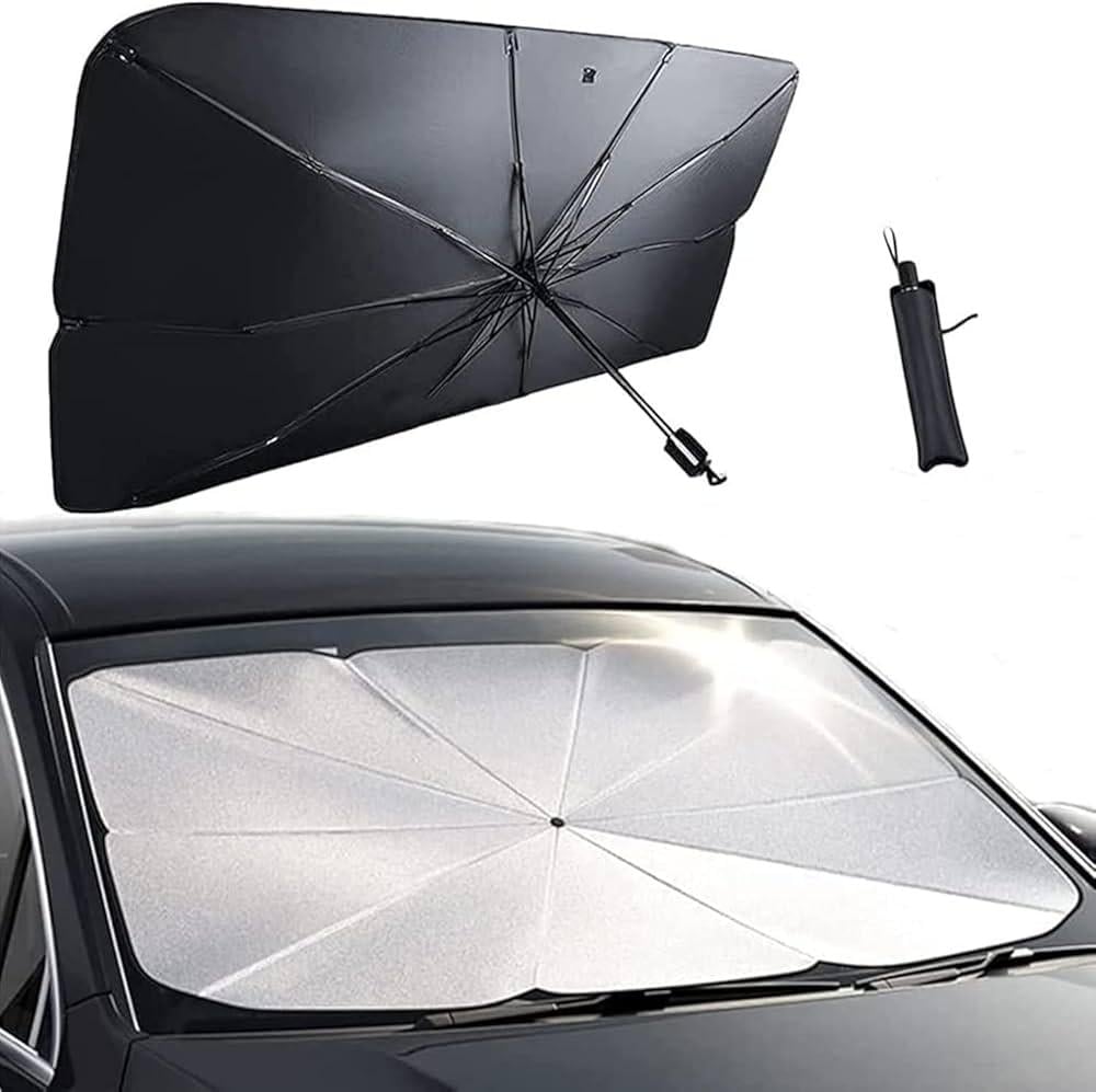Парасолька сонцезахисна автомобільна на лобове скло 133x75 см Чорний/Срібний (MX-00009449) - фото 2 Парасолька сонцезахисна автомобільна на лобове скло 133x75 см Чорний/Срібний (MX-00009449) - фото 2