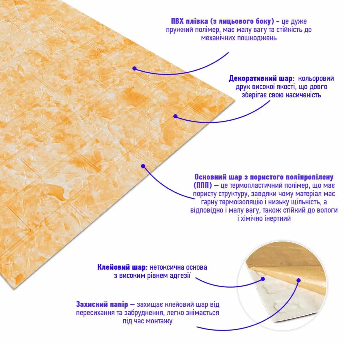 3D-рулон декоративна самоклеюча під цеглу 5000x700x3 мм Бежевий мармур (BMN3-012-5) - фото 4 3D-рулон декоративна самоклеюча під цеглу 5000x700x3 мм Бежевий мармур (BMN3-012-5) - фото 4