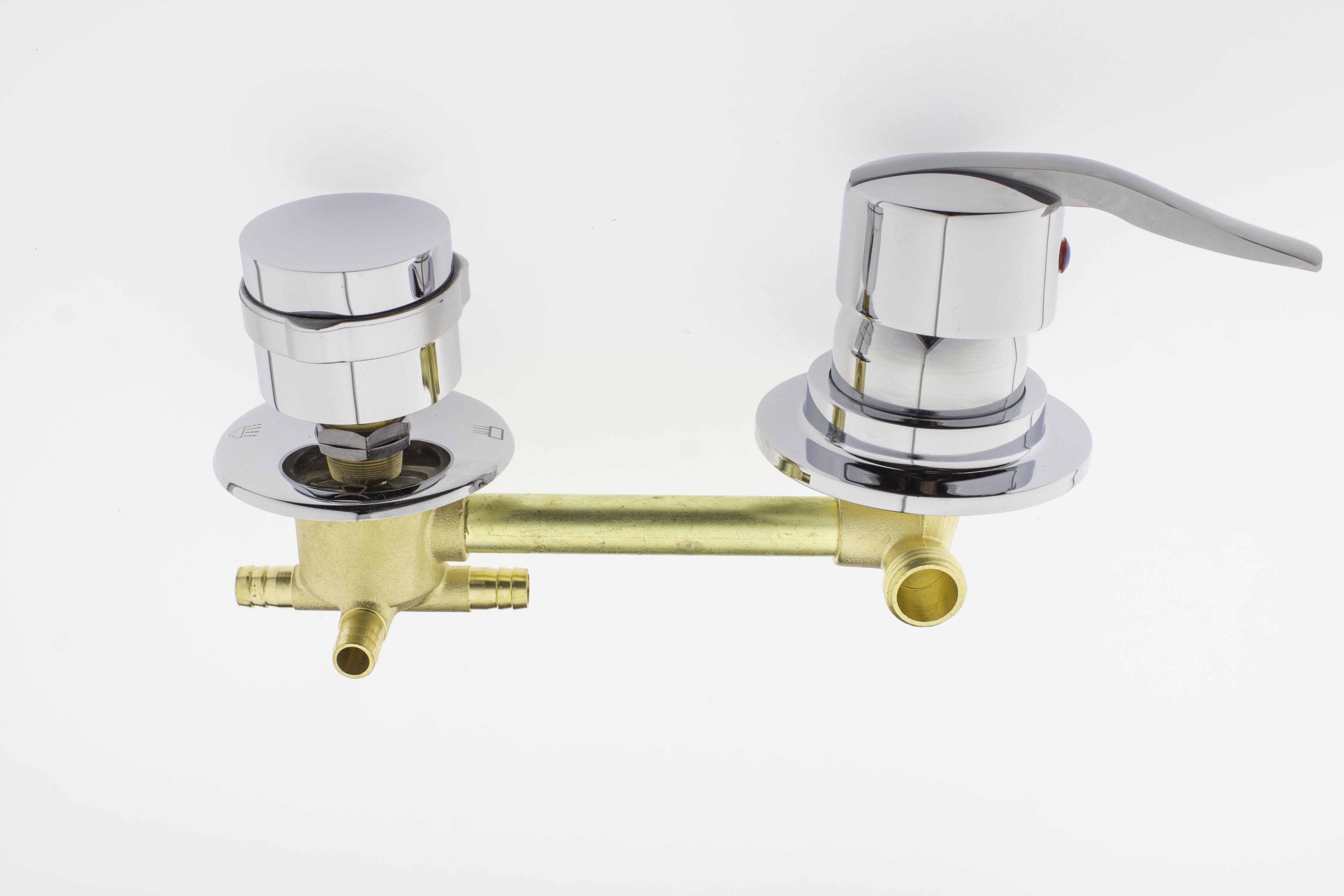 Змішувач для душової кабіни С-4\14 на чотири положення з штуцерами і 14 см по центрам (12603926) - фото 4