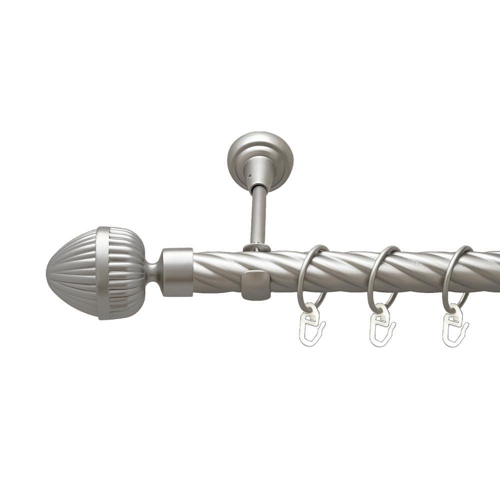 Карниз металлический Orvit Одеон однорядный открытый/скрученная труба/кольцо металлическое Сатин 25 мм 200 см (00-00023457)