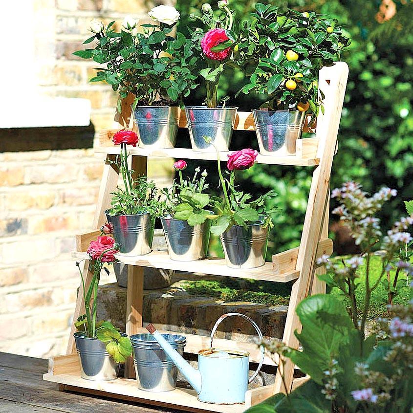 Полиця настінна для квітів з дерева Сан-Бернарду Ваніль (ЦВС-002202)