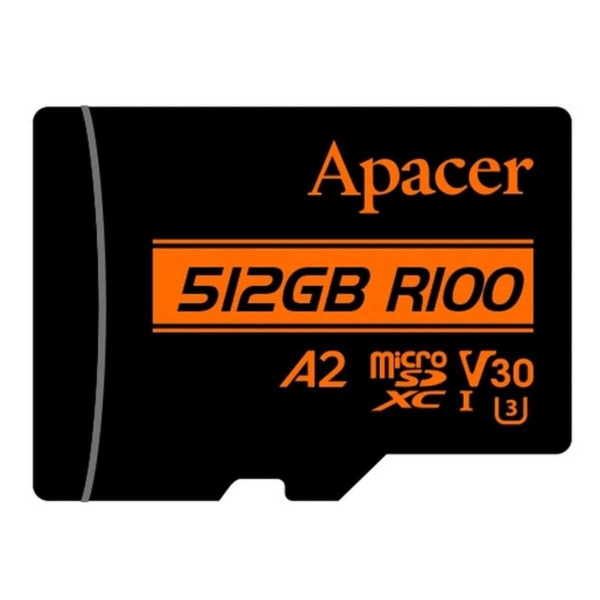 Карта памяти Apacer A2 512 Гб V30 с адаптерои SD (AP512GMCSX10U8-R)