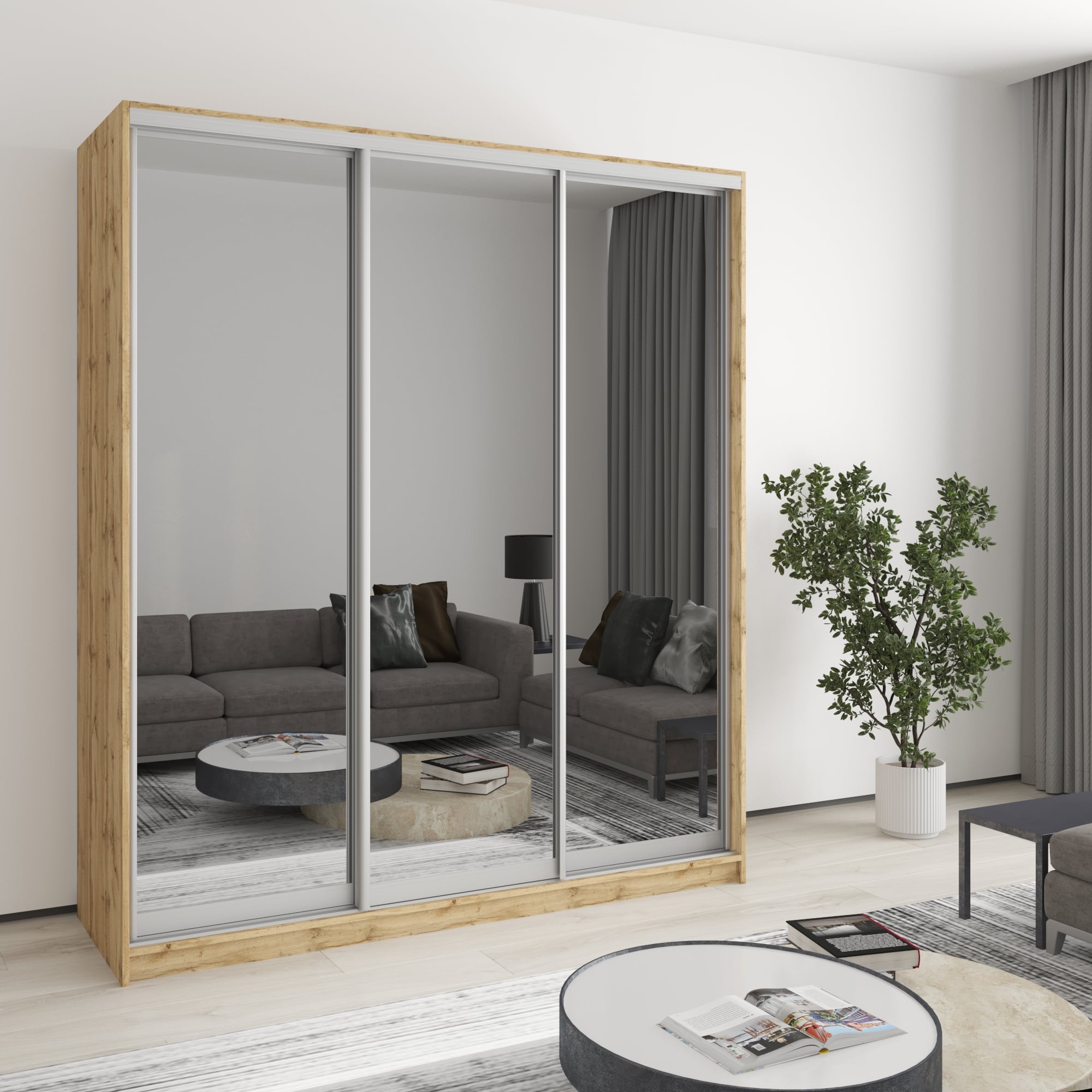 Шкаф-купе трехдверный Mebel Star Комбо AL MBS-4281 180х45х210 см Дуб тахо (1005464) Шкаф-купе трехдверный Mebel Star Комбо AL MBS-4281 180х45х210 см Дуб тахо (1005464)