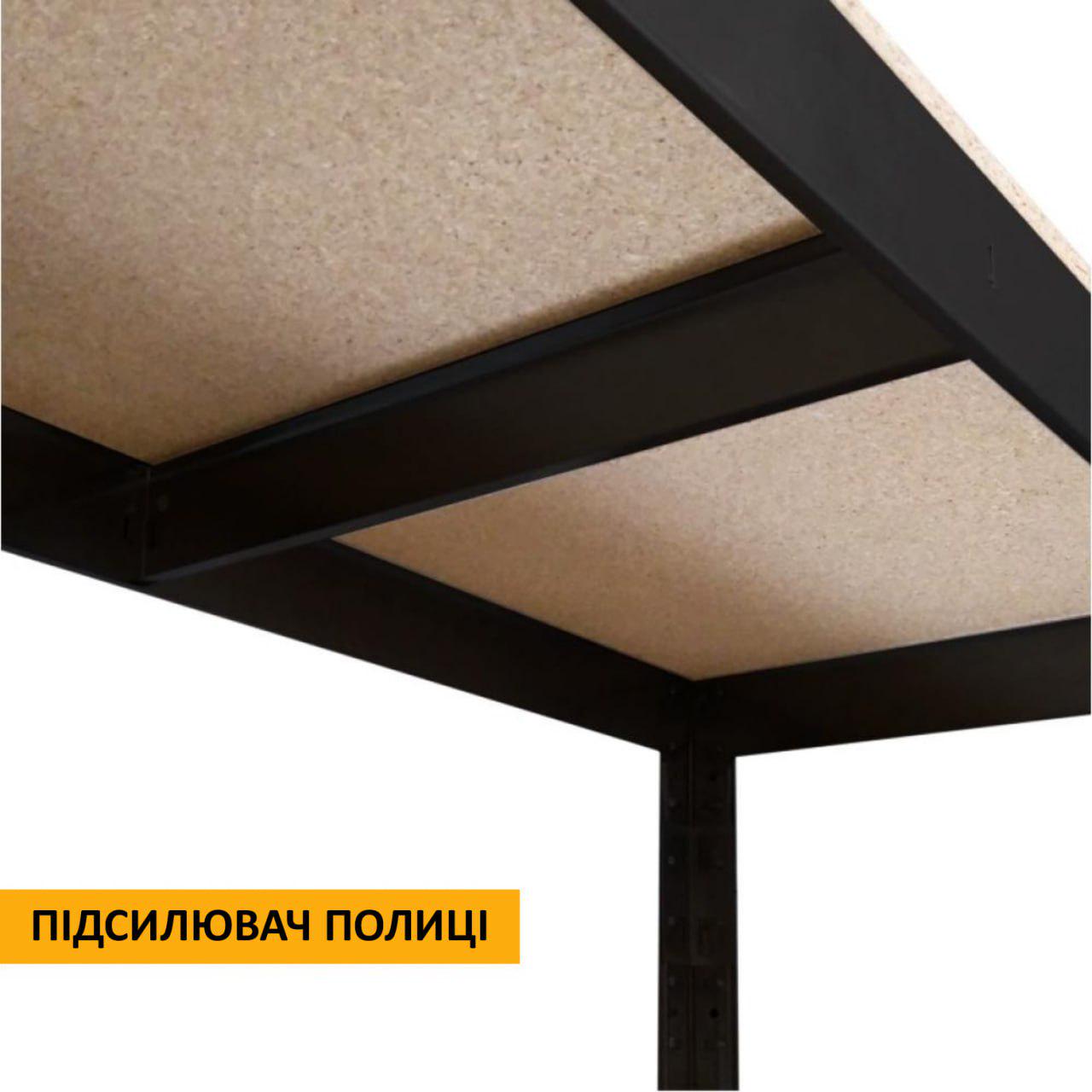 Стеллаж металлический ХАРДИ 180х120х50 см крашенный на 6 полок из ДСП Черный (315545) - фото 3