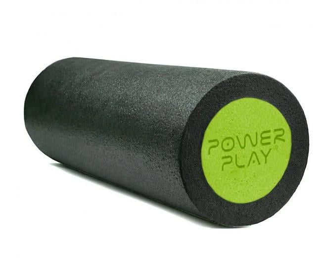 Массажный ролик гладкий PowerPlay 4021 Fitness Roller 30x15 см Черно-зеленый (60797)