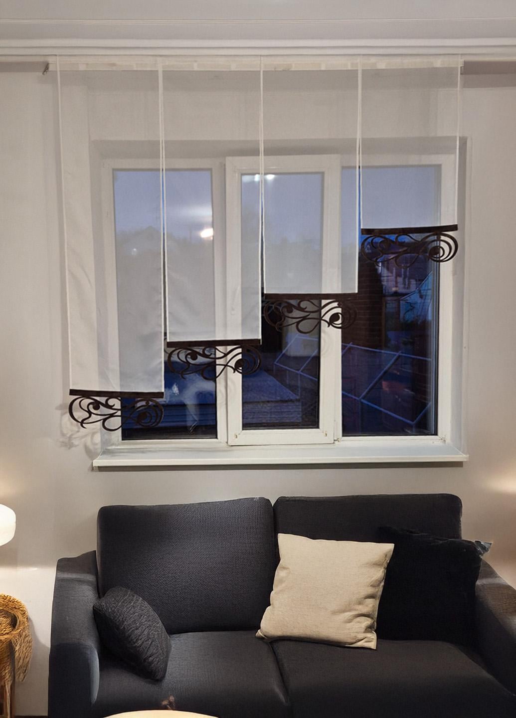 Комплект панельных занавесок Firanka Ажур карниз 160 см 4 шт. Шоколадный с молочным (40_6п)