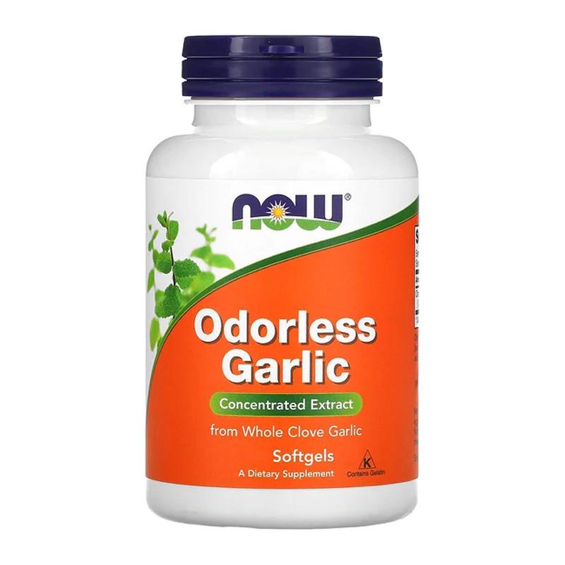 Екстракт часникової олії NOW Odorless Garlic 100 капс. (09176-01)