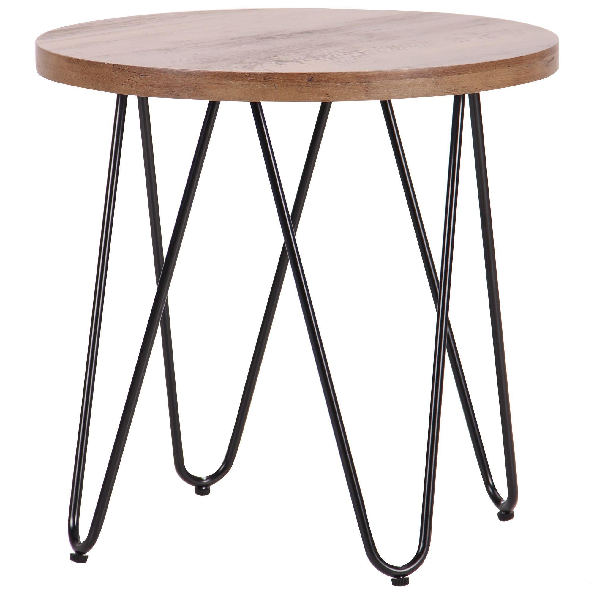 Журнальный стол AMF Arizona 440х450 мм сталь/МДФ Черный/Дуб шервуд