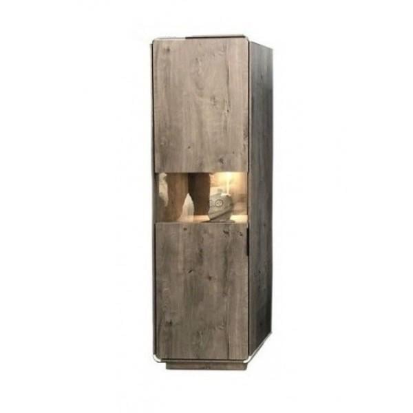 Витрина для кабинета левая REG1WL Gerbor Алиса из ДСП с подсветкой 550х400х1200 мм Шварцвальд/Нимфея альба (39663)