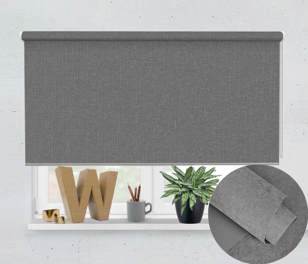 Ролета тканевая термо blackout Besta Wenster Velour BO 11 135х235 см открытого типа Велюровый Серый (БКД40156120016)