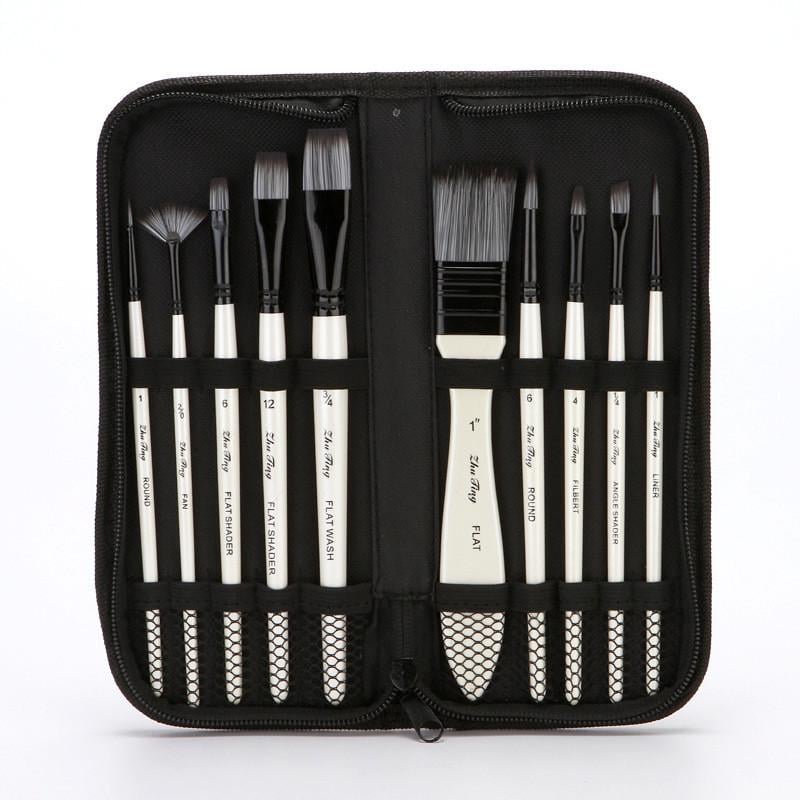 Набор профессиональных художественных кистей 10 шт. Масло/акрил/акварель/гуашь/темпера (137814) Набор профессиональных художественных кистей 10 шт. Масло/акрил/акварель/гуашь/темпера (137814)