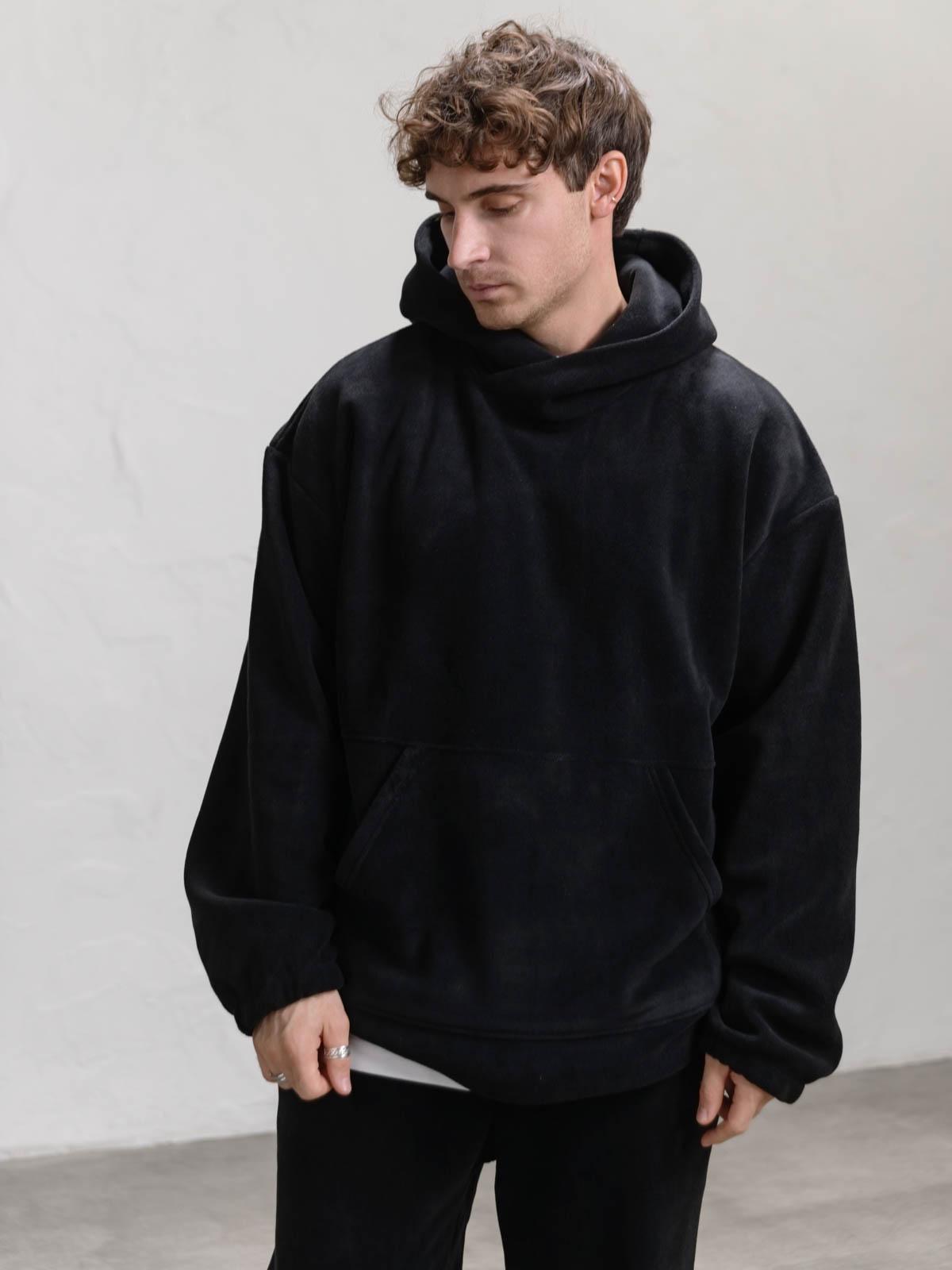 Худи мужской свободный флисовый FROMUS S/M Черный (1121-2) - фото 2 Худи мужской свободный флисовый FROMUS S/M Черный (1121-2) - фото 2