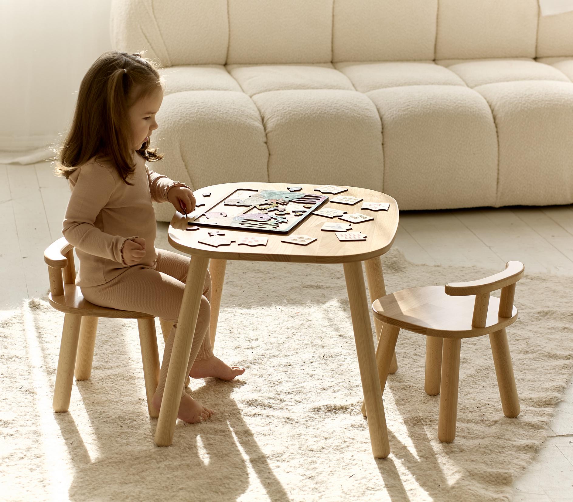 Столик і стільчик з бука Tatoy для дітей 2-4 років натуральний - фото 3 Столик і стільчик з бука Tatoy для дітей 2-4 років натуральний - фото 3