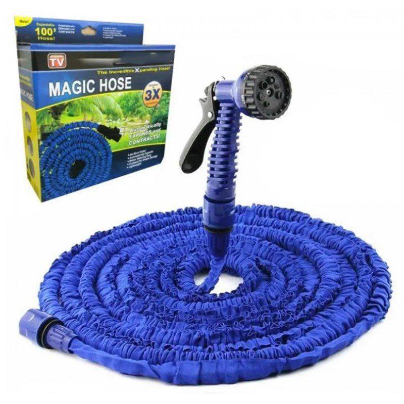 Шланг садовий Magic Hose, що розтягується для поливу, з розпилювачем 45 м Синій - фото 3 Шланг садовий Magic Hose, що розтягується для поливу, з розпилювачем 45 м Синій - фото 3