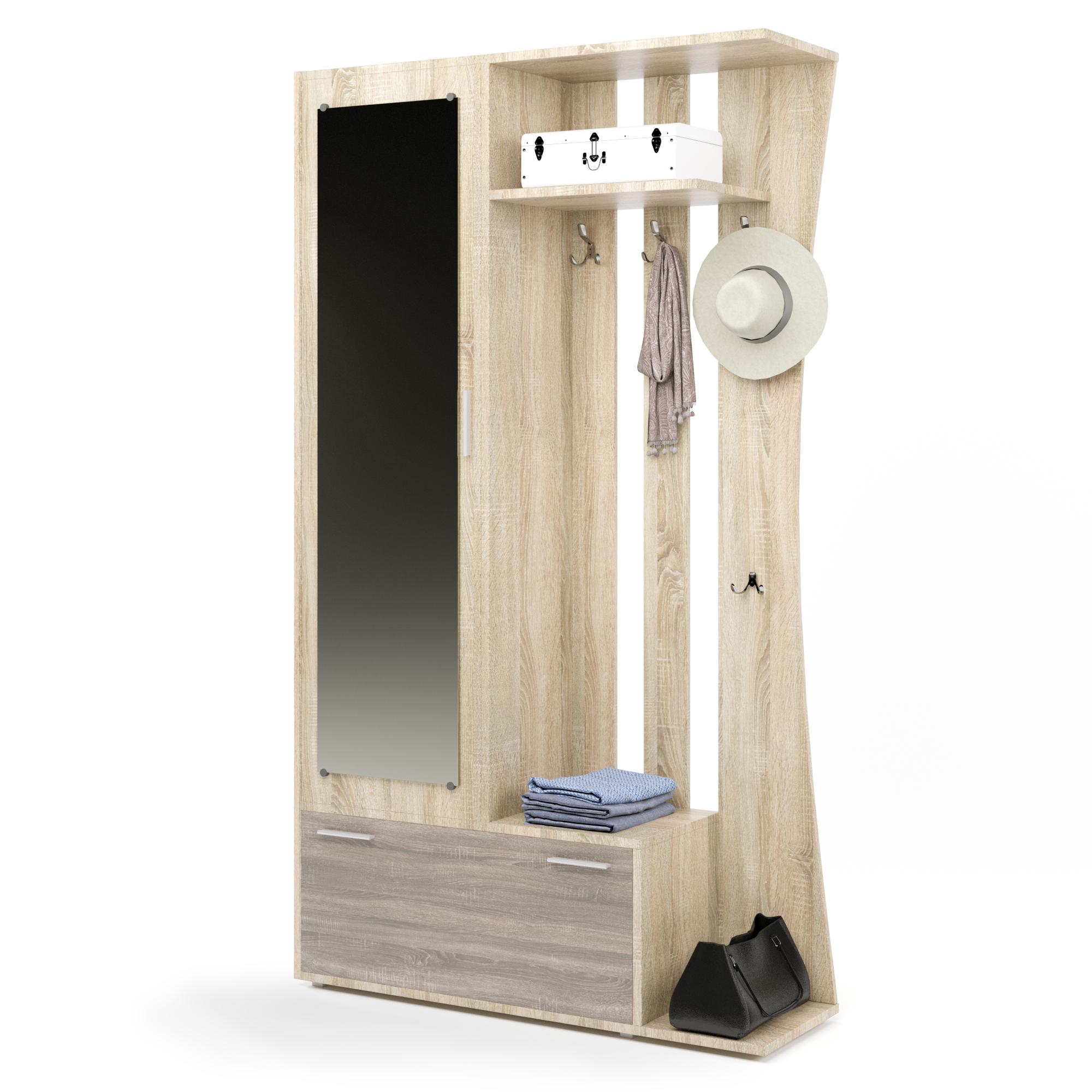 Прихожая с зеркалом Эверест Авео-2 Сонома/Трюфель (EVR-2190)