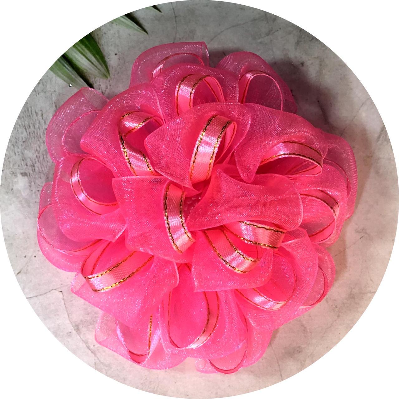 Бантик для волос детский на резинке D11 см Розовый (10435)