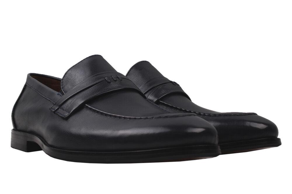 Туфли-лоферы мужские Lido Marinozi из кожи р. 42 Синий (174-20DT)