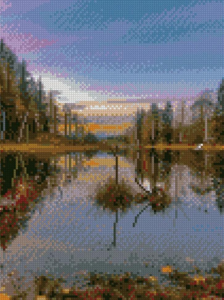 Алмазная мозаика Strateg Холодный пейзаж  30х40 см (HX140)