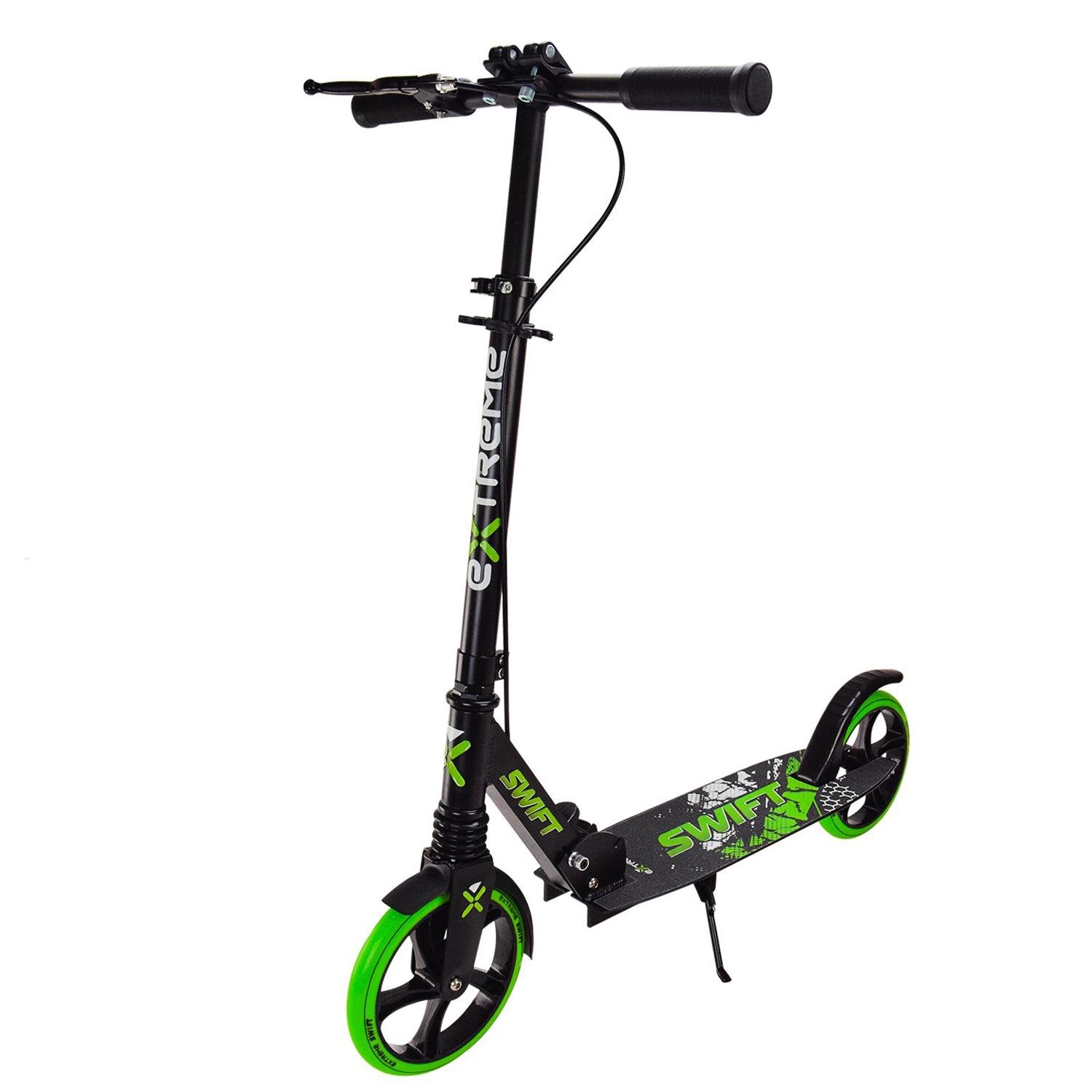 Самокат Bambi от 5 лет двухколесный с подножкой ручным тормозом унисекс складной Черный (DS-171-S-369)