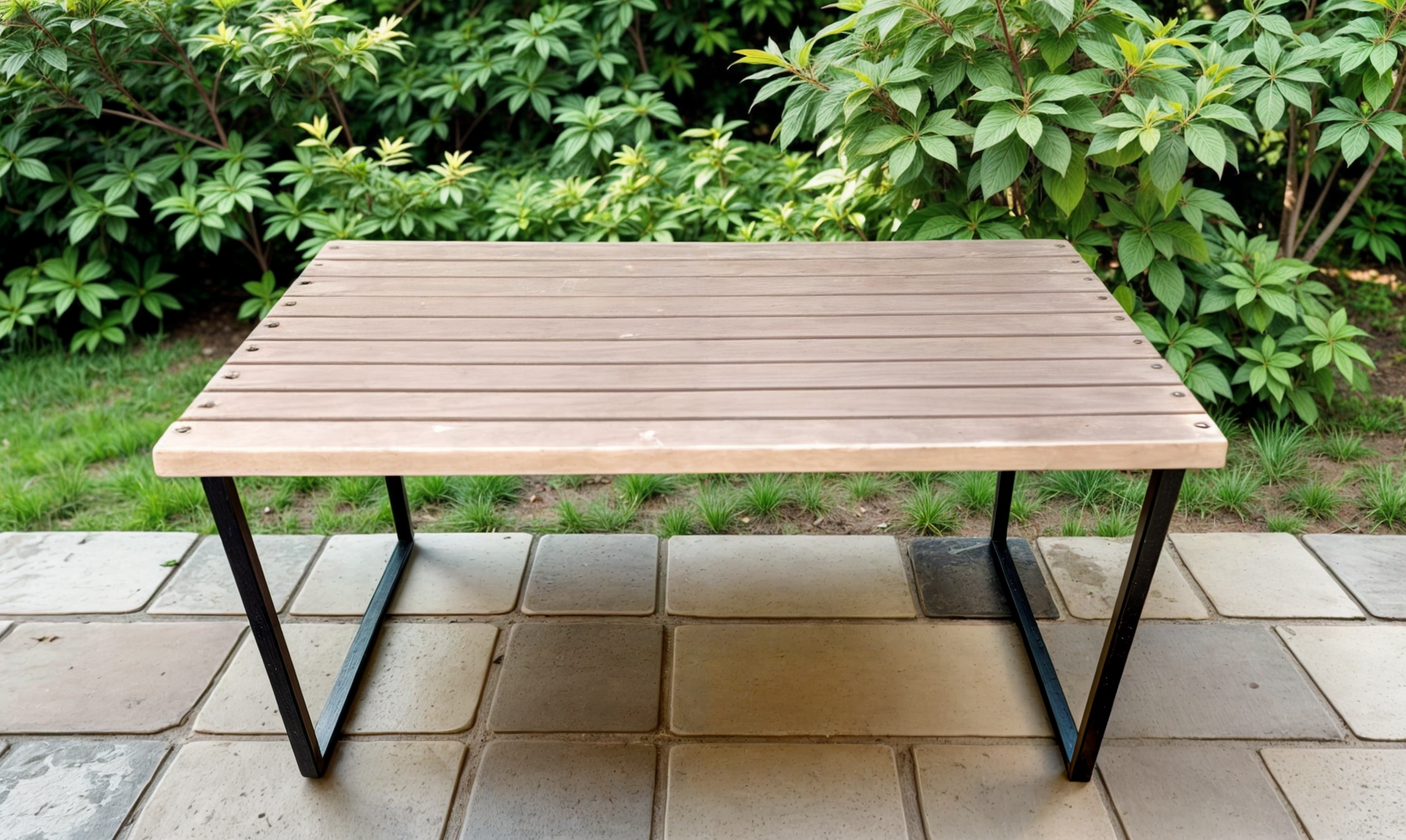 Стіл садовий Tobi Sho Грід у стилі Лофт 3000х700х800 мм Слонова кістка - фото 1