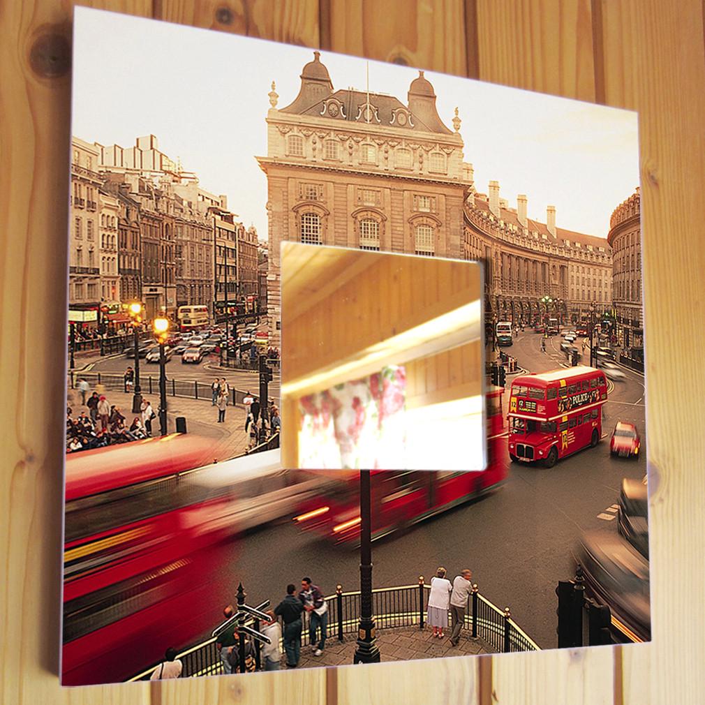 Зеркало декоративное Лондон Красные автобусы 260х260 мм (M03038) Зеркало декоративное Лондон Красные автобусы 260х260 мм (M03038)