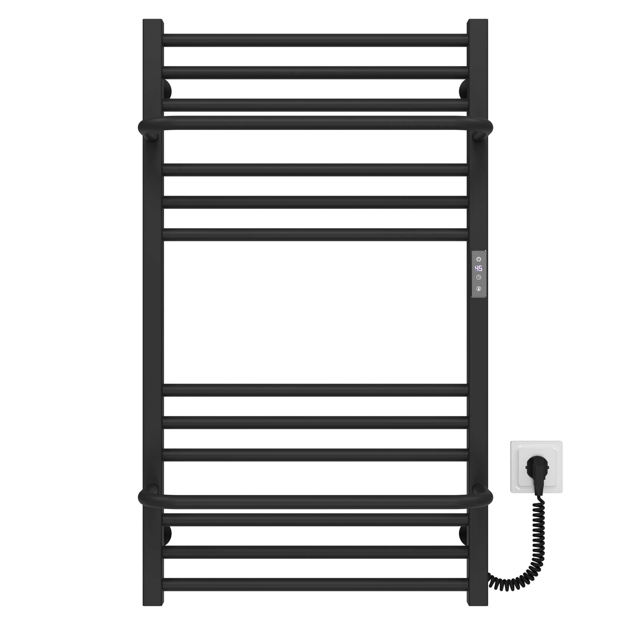 Полотенцесушитель электрический Deffi Sigma П14 JD04 правое подключение нержавеющая сталь 500х900 мм Черный (A.SI.90.50.14.EBR2)
