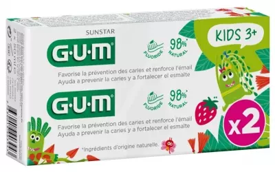 Зубная паста-гель детская  Sunstar GUM Kids 3+ с фтором вкус клубники 2 шт. х 50 мл (37017781)