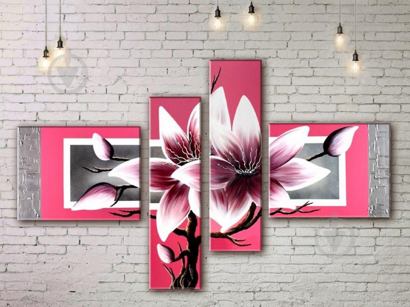 Модульная картина акрилом цветы ArtStar MHM17_4_336 размер 90 х 160 см