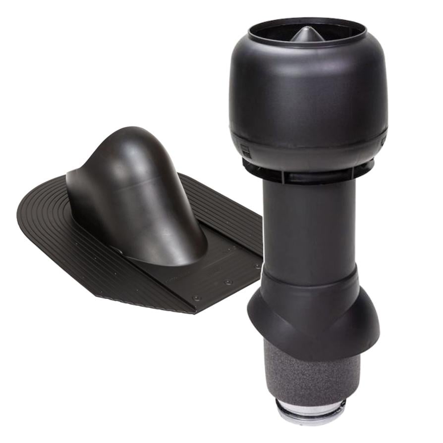 Выход вентиляционный Vilpe для битумной черепицы утепленный Ø 125 мм 500 мм 9005 Черный (29904979)