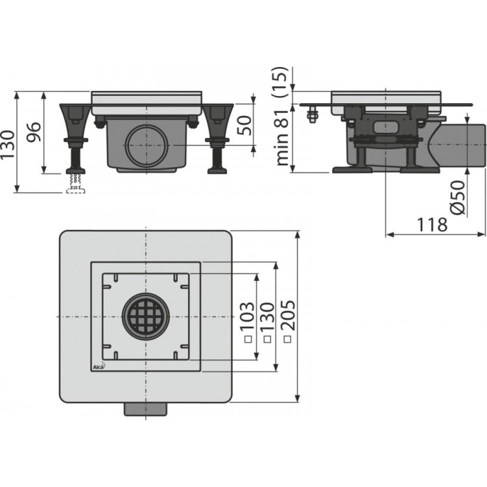 Трап для душу Alca Plast APV120 130x130 мм (88101) - фото 2