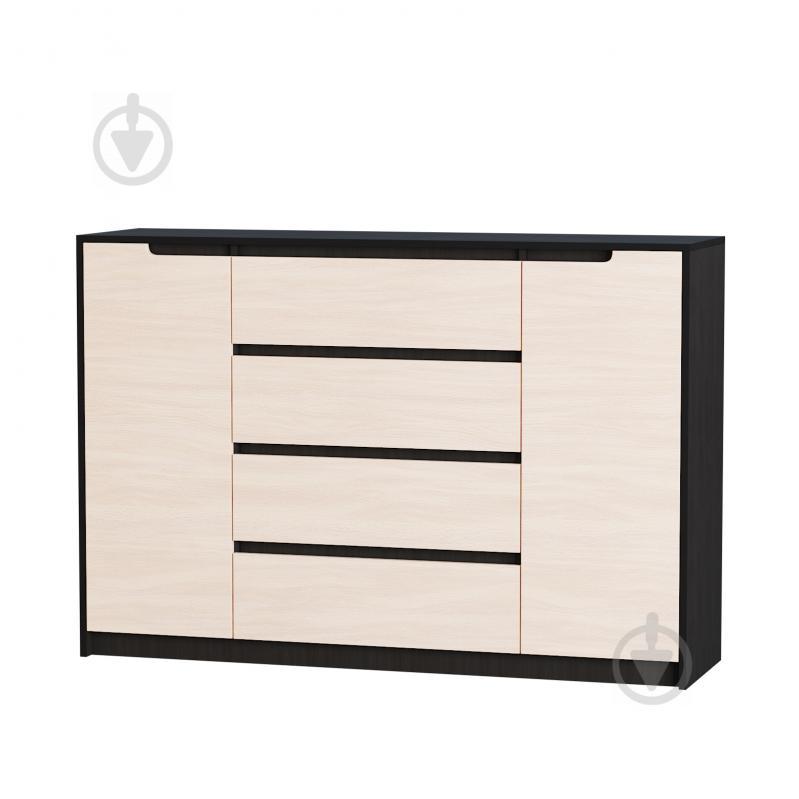 Большой комод для дома Эверест Микс-3 (ролики) венге + дуб молочный  (EVR-2003)