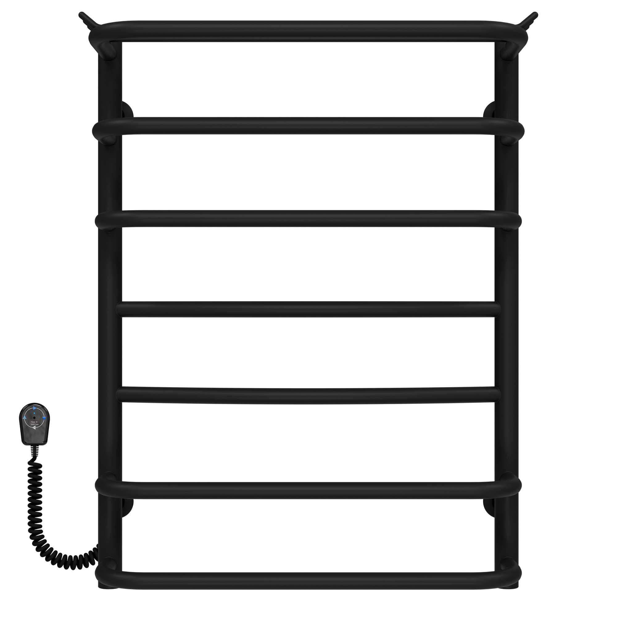 Полотенцесушитель электрический Deffi Юность П7 EF16 левое подключение нержавеющая сталь 500x700 мм Черный (C.YU.70.50.7.EBL5)