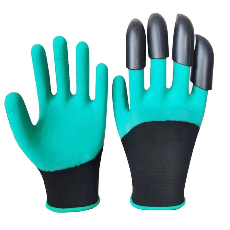 Садові рукавички з пластиковими кігтями на 1 рукавичку прогумовані Зелений (R9532) - фото 3 Садові рукавички з пластиковими кігтями на 1 рукавичку прогумовані Зелений (R9532) - фото 3