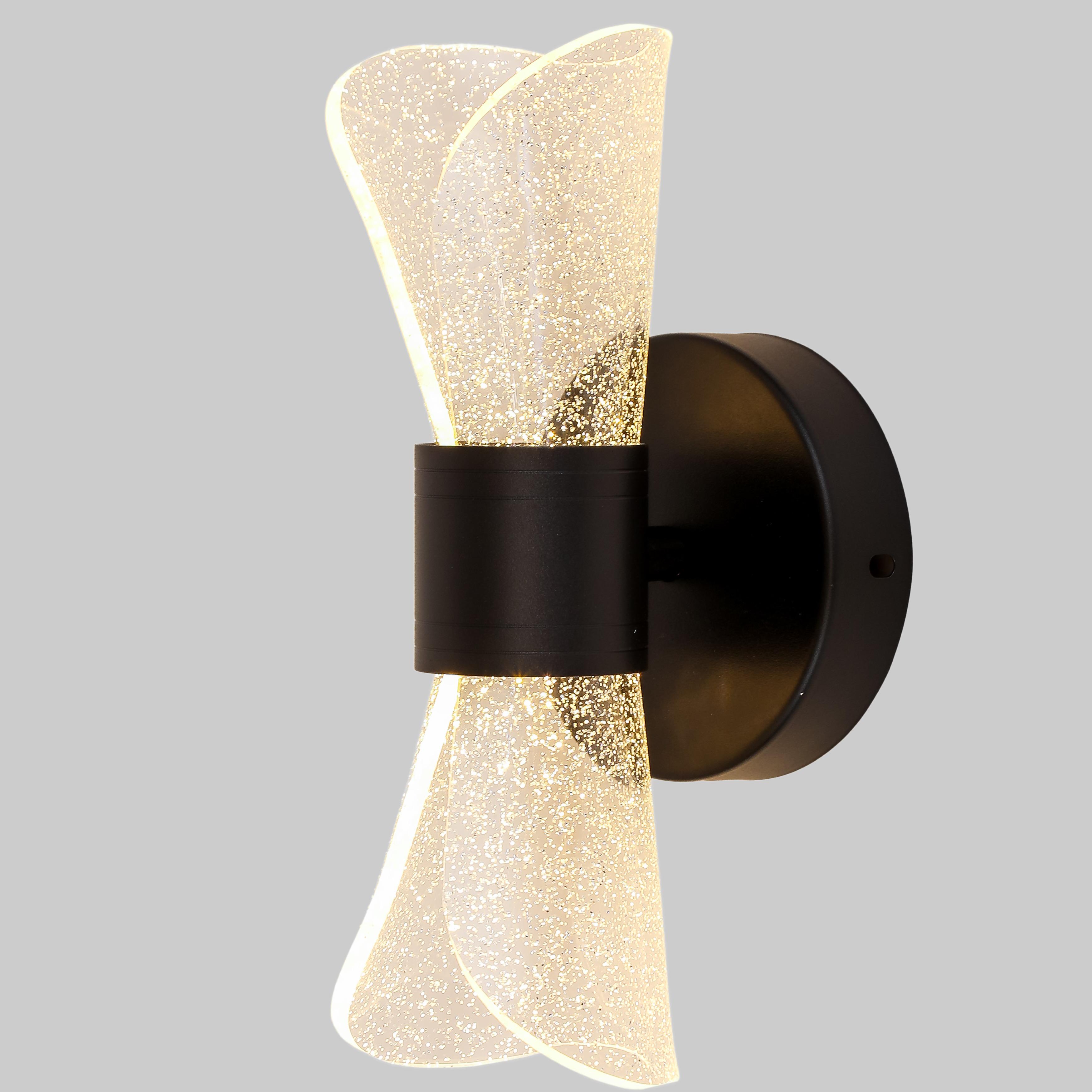 Светильник/бра настенный с блесточками 8W Черный (96-W6081 BK)