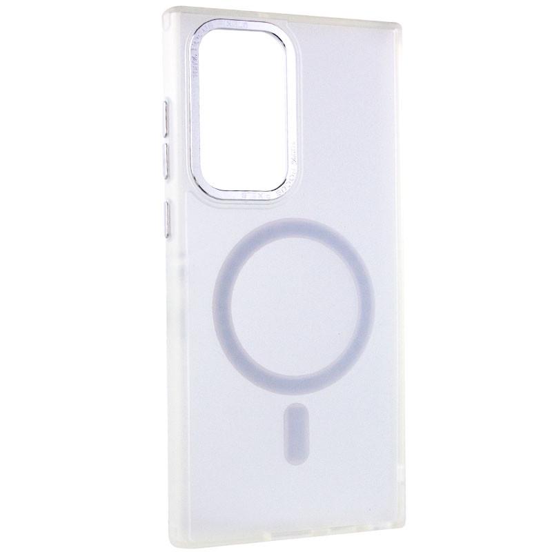 Противоударный Чехол TPU Lyon frosted with MagSafe для Samsung Galaxy S22 Ultra White