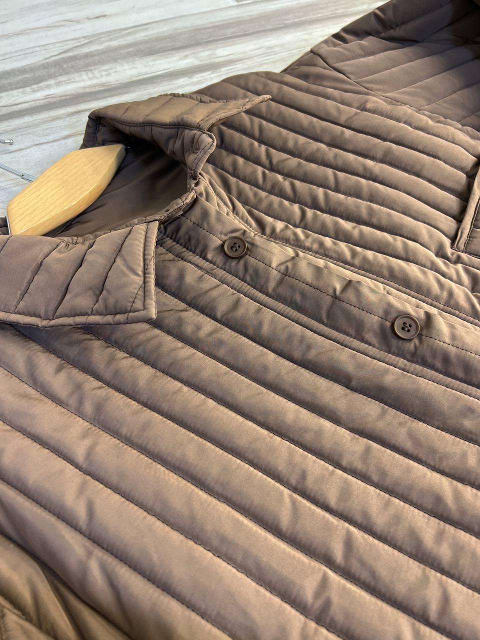 Куртка женская LADY YEP 9089 рубашка удлиненная стеганая демисезонная OS Коричневый (3722) - фото 8 Куртка женская LADY YEP 9089 рубашка удлиненная стеганая демисезонная OS Коричневый (3722) - фото 8