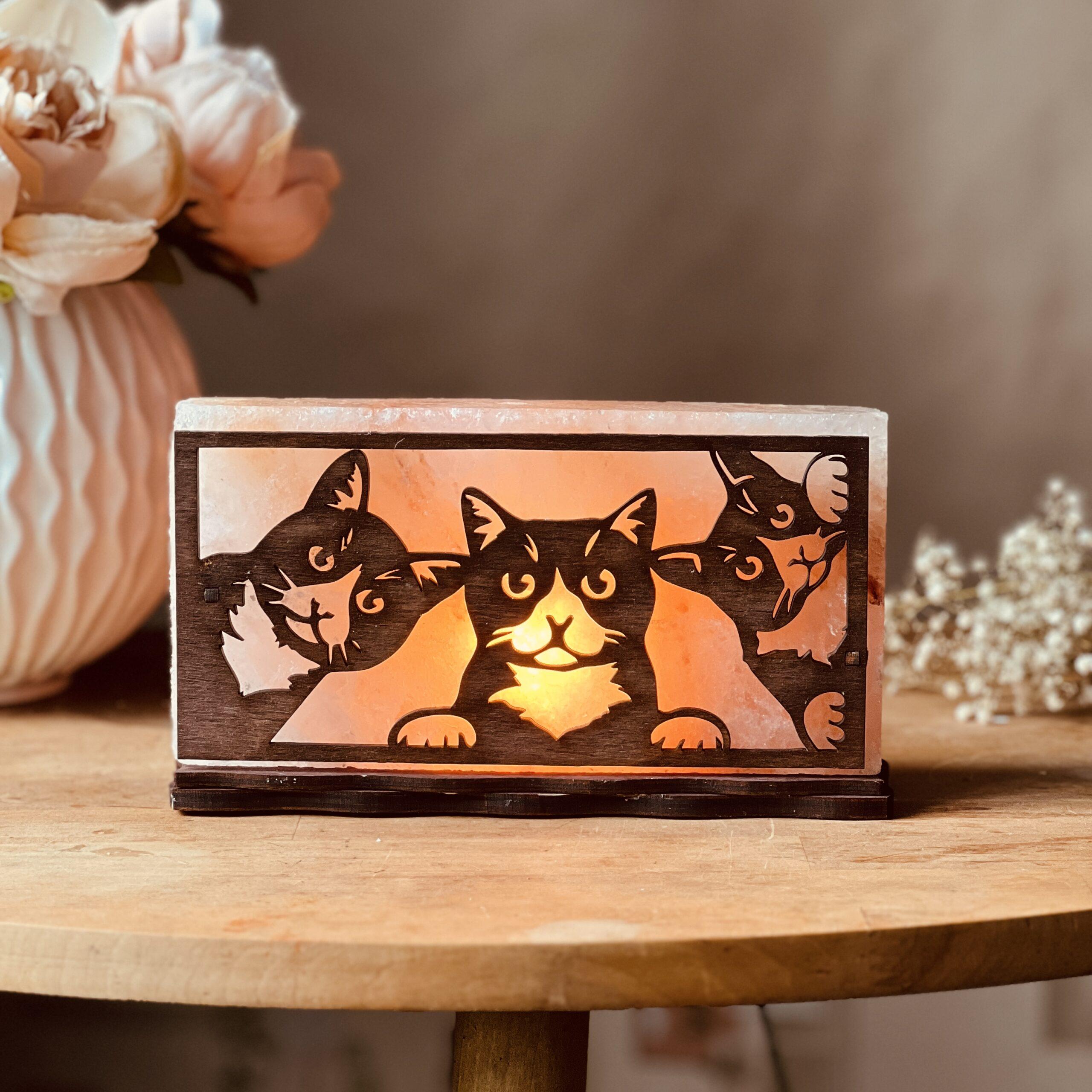 Соляная лампа декоративная Himalayan Три котика 2 кг (29903036) - фото 3