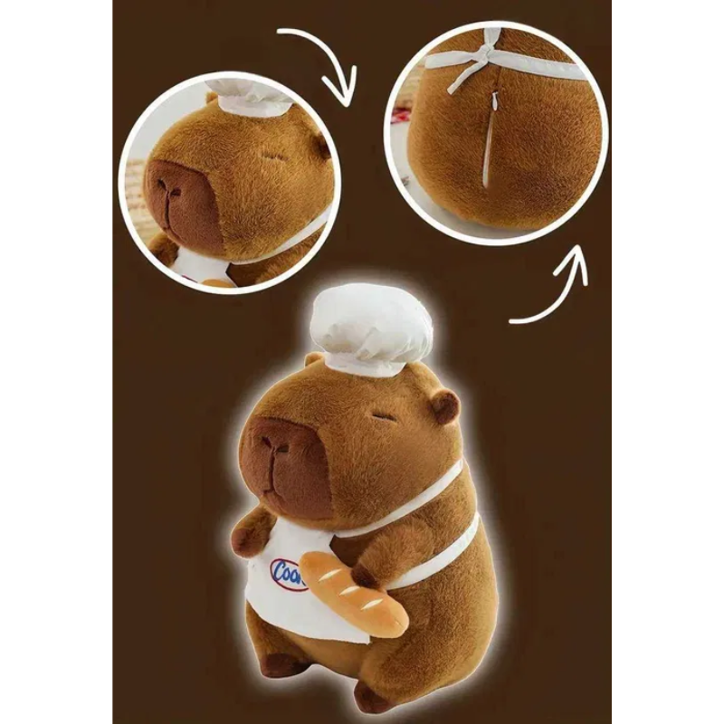 М'яка іграшка плюшева капібара Повар з аксесуаром 44,5 см (2773364151) - фото 7