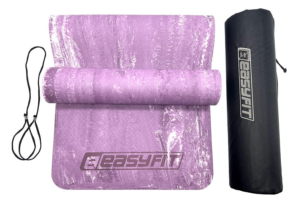 Килимок для йоги та фітнесу EasyFit PER Premium Mat з чохлом 8 мм Фіолетовий (EF-1930s-1-V) - фото 3