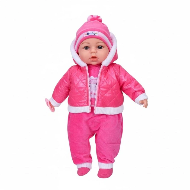 Пупс M 6122 Мой малыш с соской мягконабивная музыкальная 46 см (M 6122-4)
