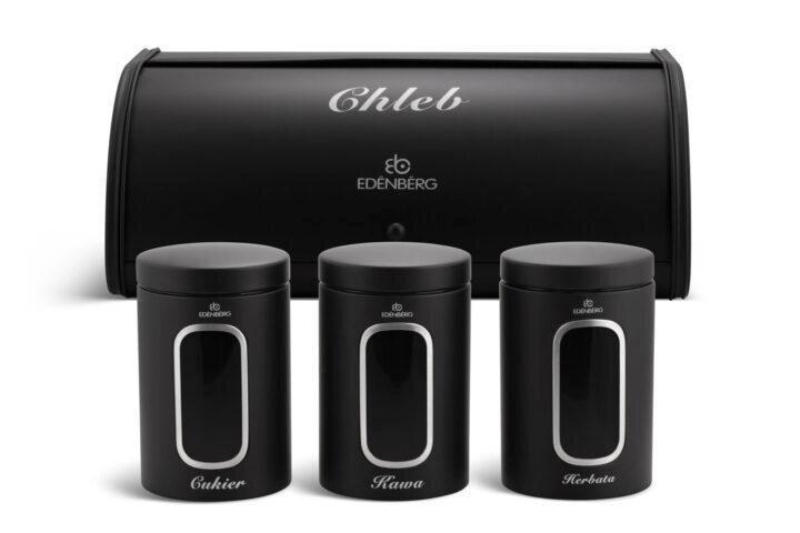 Хлібниця та набір банок для сипучих Edenberg EB-097 з нержавіючої сталі 3 шт. (2530556679) Хлібниця та набір банок для сипучих Edenberg EB-097 з нержавіючої сталі 3 шт. (2530556679)