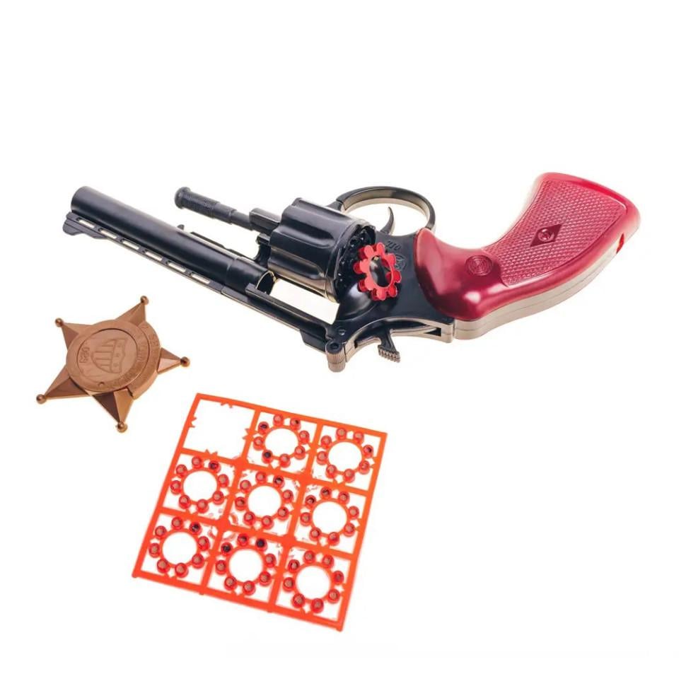 Дитячий іграшковий револьвер Magnum Golden Gun 280GG з пістонами з позначкою блістер (RLT25604)