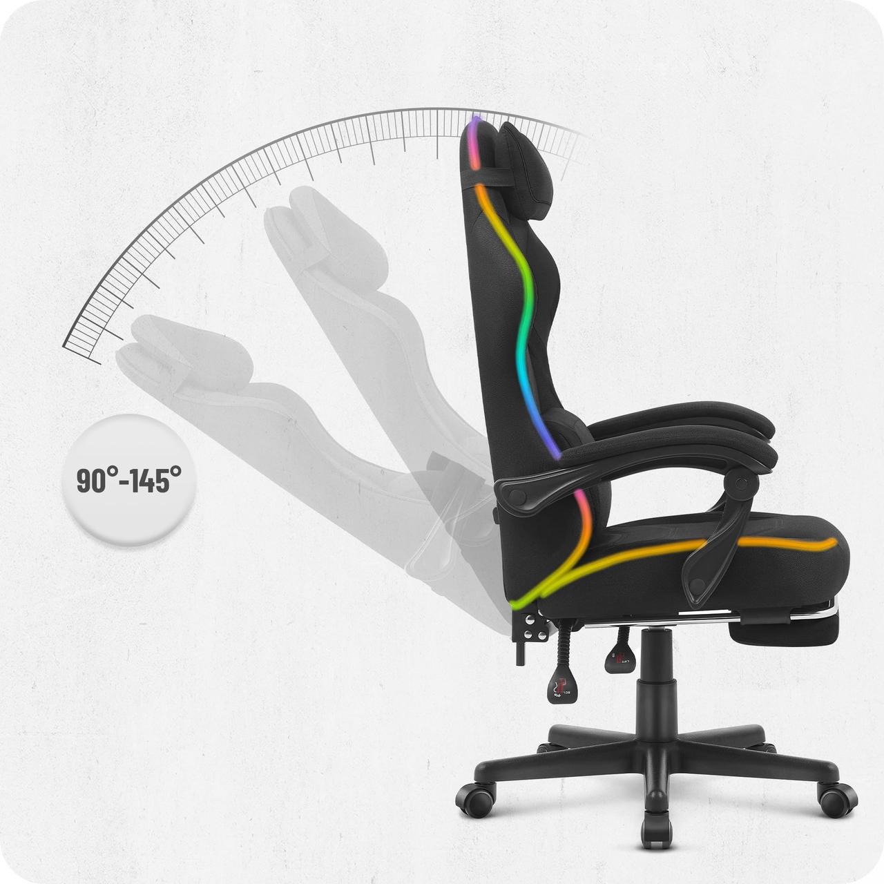 Геймерське крісло Cabro C502 LED тканина Black (5907196011306) - фото 8