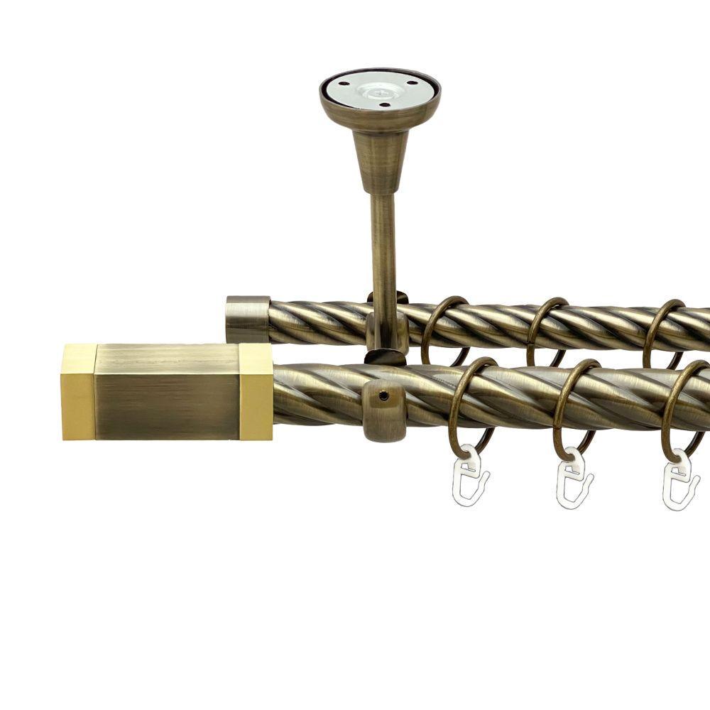 Карниз Orvit Квадро дворядний скручений 300 см Антик (00-00019097)