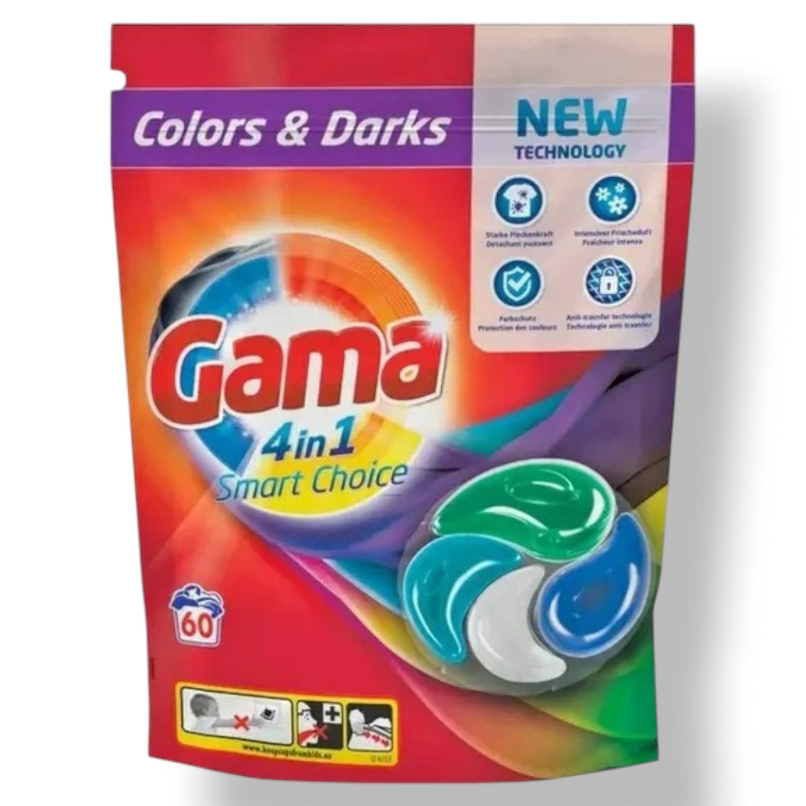 Капсулы для стирки Gama Colors&Darks Caps 4в1 60 шт.