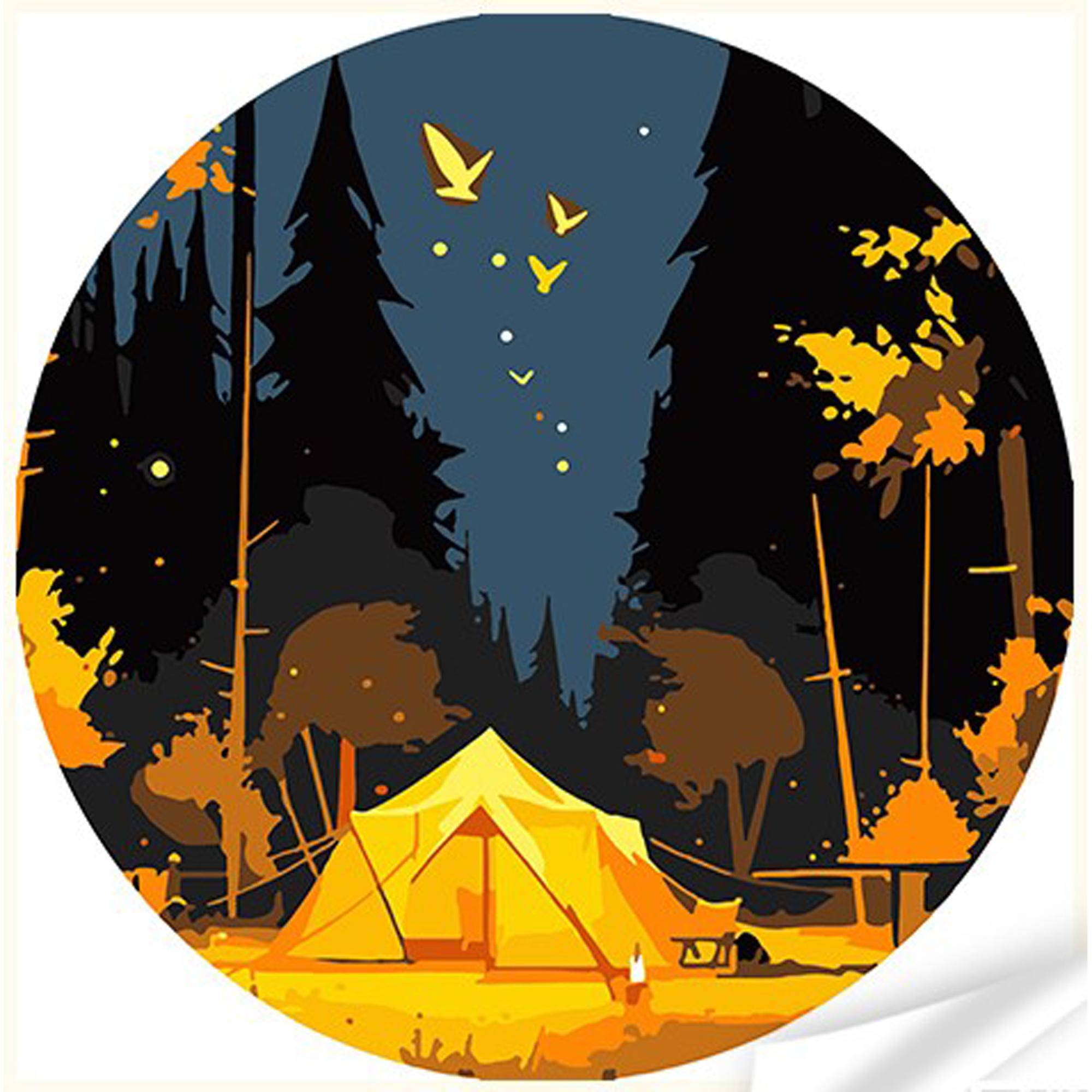 Картина за номерами Strateg Преміум з вінілу Під нічним небом 30x30 см (GP-4)