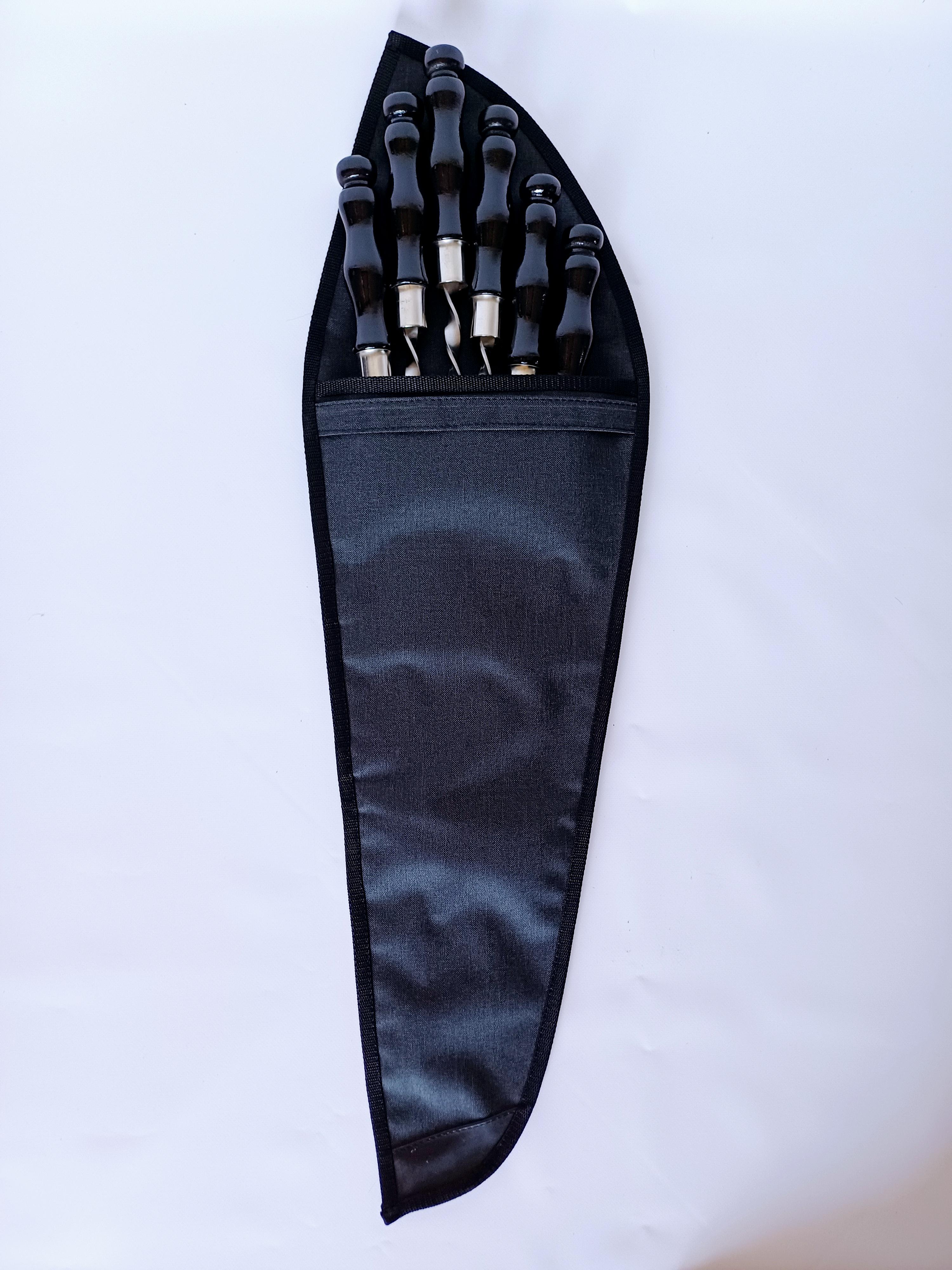 Набір з 6-ти шампурів для шашлику Преміум з дерев'яною ручкою 3х12х630 мм