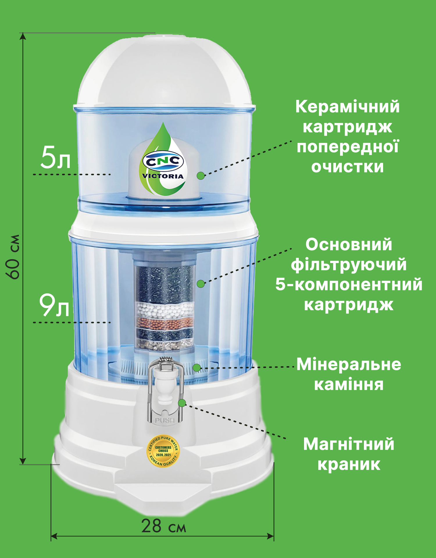 Фильтр для очистки воды CNC Victoria с запасным керамическим картриджем - фото 3 Фильтр для очистки воды CNC Victoria с запасным керамическим картриджем - фото 3