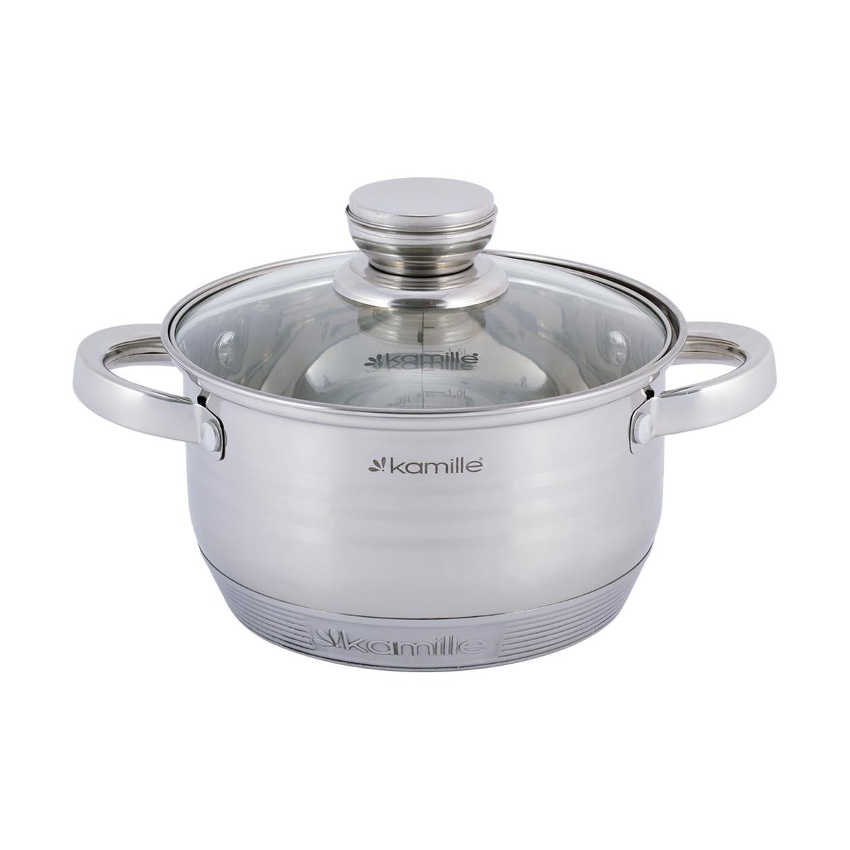 Набір каструль із кришками Kamille КМ-4915 із нержавіючої сталі з 6 предметів Сталевий (150-84-4915) - фото 6